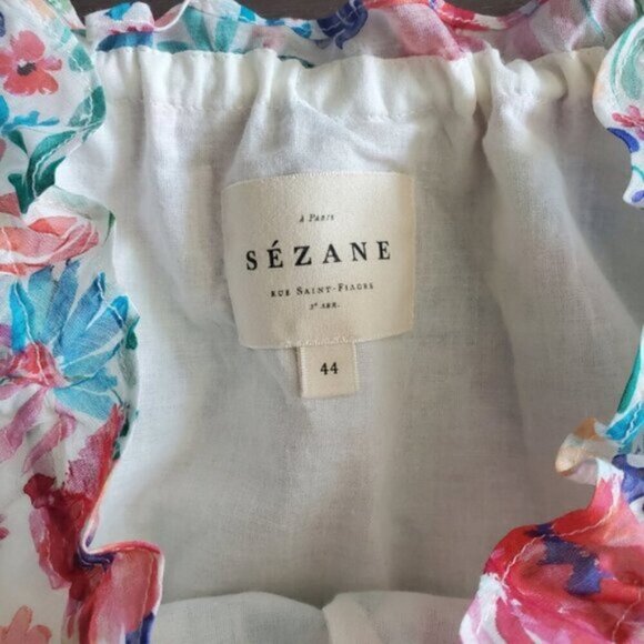 Sézane Sido Liberty Silk-blend Floral Babydoll Dress Size 44 (US 12) - Picture 8 of 11